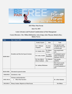 2015 Pfizer Pain Forum June 5-6, 2015