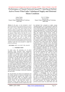 Performance of Neural Network based PV Interfaced Hybrid