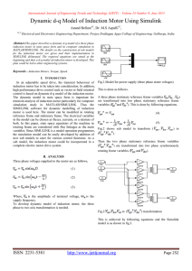 Dynamic d-q Model of Induction Motor Using Simulink Anand Bellure ,