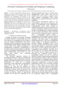 Powerful Verification for Portable and Ubiquitous Computing M.Dileep Kumar