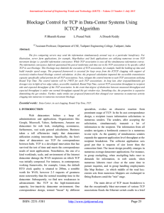 Blockage Control for TCP in Data-Center Systems Using ICTCP Algorithm