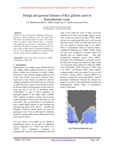 Design and general features of Ray gillnets used in Kanyakumari coast Abstract