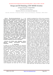 Design and EM Modeling of RF MEMS Switches  Anil Kumar Chaurasia