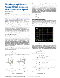 Modeling Amplifiers as Analog Filters Increases SPICE Simulation Speed