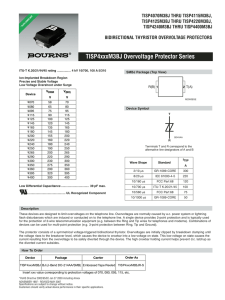 TISP4070M3BJ THRU TISP4115M3BJ, TISP4125M3BJ THRU TISP4220M3BJ, TISP4240M3BJ THRU TISP4400M3BJ BIDIRECTIONAL THYRISTOR OVERVOLTAGE PROTECTORS