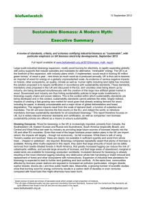 biofuelwatch Sustainable Biomass: A Modern Myth: Executive Summary