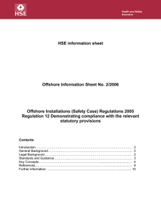 HSE information sheet Offshore Information Sheet No. 2/2006
