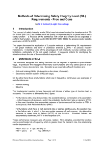 Methods of Determining Safety Integrity Level (SIL) 1 Introduction