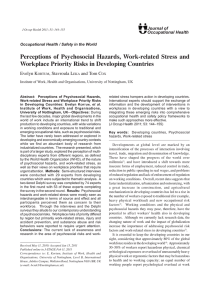 Perceptions of Psychosocial Hazards, Work-related Stress and