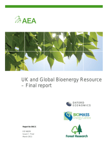 UK and Global Bioenergy Resource – Final report  Report to DECC