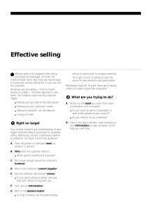 Effective selling