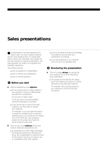 Sales presentations