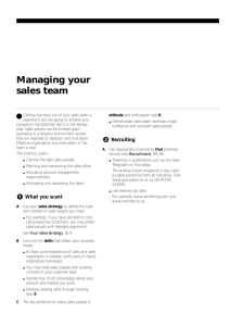 Managing your sales team
