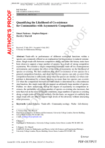 Quantifying the Likelihood of Co-existence for Communities with Asymmetric Competition