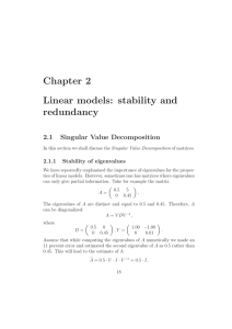 Chapter 2 Linear models: stability and redundancy 2.1