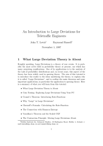An Introduction to Large Deviations for Teletraffic Engineers 1