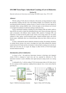 EM 388F Term Paper: Subcritical Cracking of Low-k Dielectrics Abstract