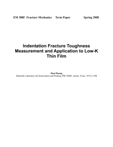 Indentation Fracture Toughness Measurement and Application to Low-K Thin Film