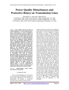 Power Quality Disturbances and Protective Relays on Transmission Lines