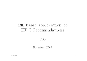 XML based application to ITU-T Recommendations TSB November 2009