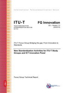 ITU-T FG Innovation New Standardization Activities for ITU-T Study