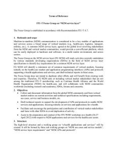 Terms of Reference  ITU-T Focus Group on “M2M service layer”