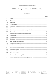 Guidelines for Implementation of the TSB Patent Policy