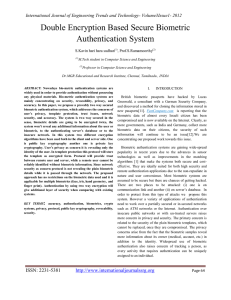 Double Encryption Based Secure Biometric Authentication System