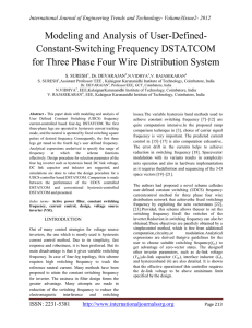 Modeling and Analysis of User-Defined- Constant-Switching Frequency DSTATCOM
