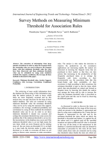 Survey Methods on Measuring Minimum Threshold for Association Rules