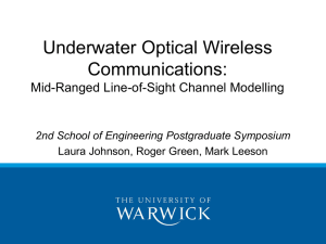Underwater Optical Wireless Communications: Mid-Ranged Line-of-Sight Channel Modelling