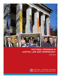 DOCTORAL PROGRAM IN JUSTICE, LAW AND CRIMINOLOGY 2015-2016