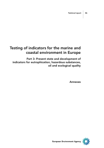 Testing of indicators for the marine and coastal environment in Europe