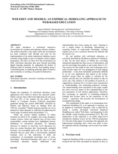 WEB EDEN AND MOODLE: AN EMPIRICAL MODELLING APPROACH TO WEB-BASED EDUCATION