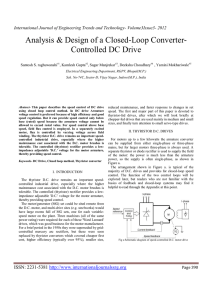 Analysis &amp; Design of a Closed-Loop Converter- Controlled DC Drive