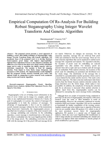 Empirical Computation Of Rs-Analysis For Building Robust Steganography Using Integer Wavelet