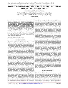 ROBUST COMBINED DECISION TREE WITH CLUSTERING FOR DATA CLASSIFICATION