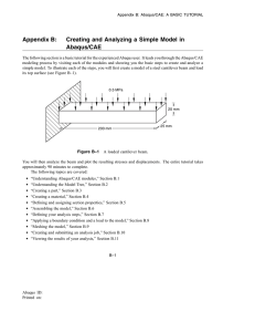Appendix B: Creating and Analyzing a Simple Model in Abaqus/CAE