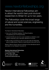 Newton International Fellowships aim to attract the world’s best post-doctoral