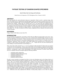 FATIGUE TESTING OF DIAMOND-SHAPED SPECIMENS ABSTRACT