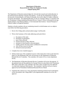 Department of Education Research Review Policy For Students &amp; Faculty