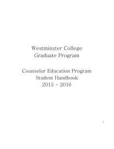 Westminster College Graduate Program Counselor Education Program