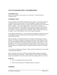 NUCLEAR RADIATION AND SHIELDING  LAB NR 8.CALC INTRODUCTION