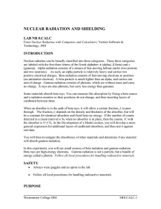 NUCLEAR RADIATION AND SHIELDING  LAB NR 8.CALC INTRODUCTION
