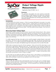 Output Voltage Ripple Measurements Application Note 01-08-01 Summary: