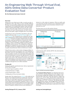 Virtual Eval, An Engineering Walk Through ADI’s Online Data Converter Product Evaluation Tool