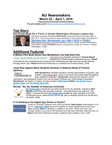 AU Newsmakers  Top Story – April 1, 2016