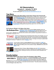 AU Newsmakers Top Story – January 15, 2015 January 8
