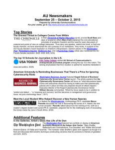 AU Newsmakers Top Stories – October 2, 2015 September 25