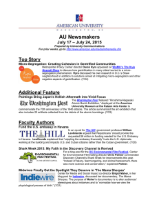 AU Newsmakers Top Story – July 24, 2015 July 17